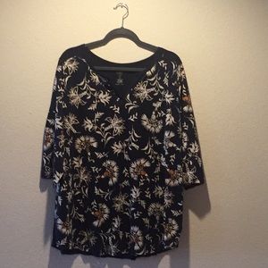 Navy blue floral tunic